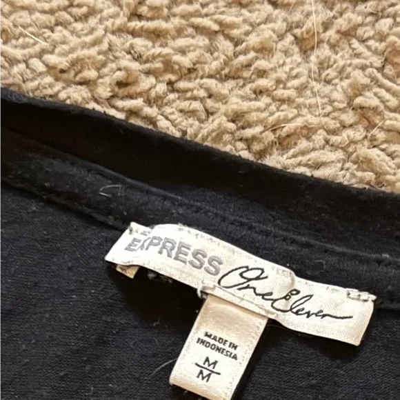 Billabong Black Wide Leg Pants with White Embroidery - Picture 3 of 4